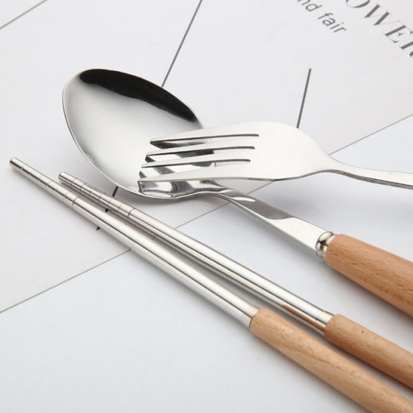 Stainless Steel Cutlery with Wooden Handle